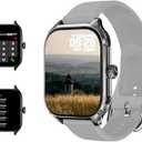 Smart Watch with 2.01" Touch Screen, Health Monitoring, Sports Tracking, Message Notifications, Multiple Functions, Black (SilverSR)