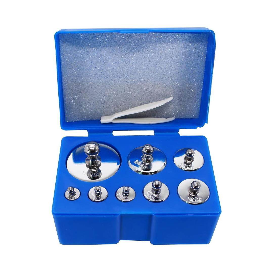 HFS(R) Calibration Weight Set 1000g with Case and Tweezers for Digital Scale, Gram Scale-M2 Class Precision 8pcs 10g,20g,20g,50g,100g,100g,200g,500g