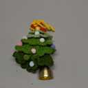 JSSTEM Handmade Crochet Christmas Tree, Hand-Knitted Ornaments Car Pendant with Bells, Stars, Bows & Pom Poms, Cotton Xmas Decor for Holiday Tree, Festive Gift, Home, Car and Party Decor, Green