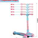 Kick Scooter for Kids Ages 3-12, 5 Adjustable Height Foldable Scooter with 3 LED Light Wheels, Outdoor Activities for Toddlers Boys Girls, Max Load up to 165 lbs