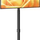 AM alphamount TV Floor Stand for 13-50 inch Flat/Curved TVs up to 44 lbs, 8 Level Height Adjustable Monitor Floor TV Stand with VESA 200x200, Portable TV Mount Stand for Living Room, Bedroom, Office
