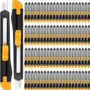 300 Pcs Box Cutters Retractable Utility Knife Office Supplies 9mm Wide Blade Cutter Compact Razor Knife for Home Use(Black)