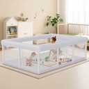 Baby Playpen 74x50 Inch, Play Pens for Babies and Toddlers, Light Grey