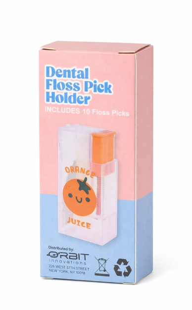Orange Juice Box Floss Dispenser, Pack Of 4