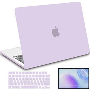 B BELK Compatible with 2026 2025 2024-2022 MacBook Air 13.6 inch Case M4 M3 M2 Model A3240 A3113 A2681, Protective Laptop Hard Shell for MacBook Air 13 + Keyboard&Screen Protector, Lavender Purple