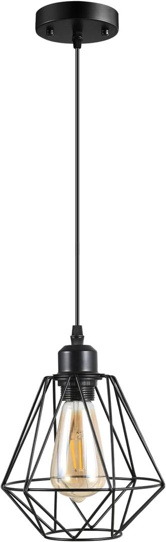 1 Pack Black Pendant LightIndustrial Farmhouse Pendant Light Bathroom Hanging Ceiling Lamp FixturesPendant Lights Kitchen IslandModern Kitchen Pendant Lightst,Kitchen Pendant Lights (LD002)