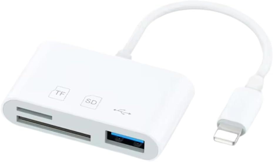 2 x 3-in-1 Multifunction OTG USB Type A, SD and MicroSD/SD to Lighnting Adapter for ipad,iPhone 12/12 mini/12 Pro/12 Pro Max, 13/13 mini/13 Pro/13 Pro Max,14/14 Pro/14 Pro Max/14