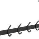 2 x TICONN Over The Door Hooks, 6 Heavy Duty Dual Coat Rack All Aluminium Coat Hanger for Jacket Hat Towel in Bathroom Bedroom Dorm(Black, 1PK)