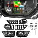 Metal Front & Rear Door Storage Box Pockets for 2018-2025 Jeep Wrangler JL JLU 4XE/2020-2025 Gladiator JT, Door Insert Molle Panels Organizer for JL JLU 4XE JT 4 Door Interior Accessories 4PCS