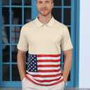 Golf Shirts for Men 2 Pack Print American Flag Short Sleeve Dry Fit Moisture Wicking Performance Polo Shirts (XXXL)