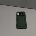 SSLOTSCASE for iPhone 16 Pro Max Case with Card Holder & Camera Cover Stand & Slide Lens Cover, Multifunctional Rugged Wallet Phone Case Cover for iPhone 16 Pro Max 6.9'', Green