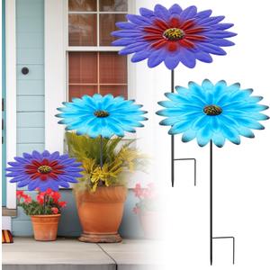 2 Pack Metal Plant Umbrellas for Outdoor Small Plants Shade Cover 12 in Metal Garden Shade Disk Outdoor Garden Umbrella for Potted Live Decor (Blue, Purple)