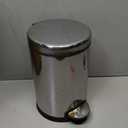 simplehuman 4.5 Liter / 1.2 Gallon Round Bathroom Step Trash Can, Polished Stainless Steel