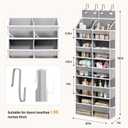 Abiglifty 5-Tier Over The Door Organizer with 10 Side Pockets, Large Behind The Door Storage, 4 Hooks Design, Door Organizer with Clear Windows for Bathroom, Bedroom, Nursery, Entryway(Grey)