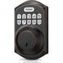 TEEHO TE001 Keyless Entry Door Lock with Keypad - Smart Deadbolt Lock for Front Door with 2 Keys - Auto Lock - Easy Installation - Oil-Rubbed Bronze