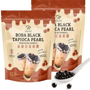 Soeos Tapioca Pearls 2.2 lb (2Pack), Boba Pearls for Bubble Tea, Beverages, Sweets, Ice Cream, Shakes, Desserts & Smoothies Topping
