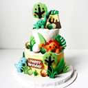 JeVenis Luxury Little Dinosaur Cake Decorations Dinosaur Cupcake Topper Green Rex Three Dino Cake Toppers for Birthday Baby Shower Party Supplies (Ball)