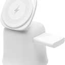 2026 3 in 1 Wireless Charging Station for Apple MagSafe Charger, 15W Fast Magnetic MagSafe Charger Stand for iPhone 17 16 15 14 13 12 Apple Watch AirPods Series (White), Gifts for Men