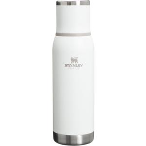 Stanley Adventure-To-Go Vacuum Bottle 25 oz | Wide Mouth with Leakproof Cup Lid | Keep Drinks Hot or Cold | Packable for Travel | Insulated Stainless Steel Thermal Bottle | BPA-Free | Frost White
