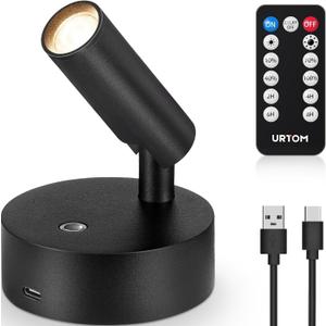 Wireless Spot Lights Indoor with Remote Up Lights Indoor Picture Light Battery Operated Spotlights with Timer Dimmable Accent Uplighting Indoors Stick on Wall Light for Plant Artwork, 1 Pack