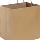 BagDream 12x7x12 Paper Bags 50Pcs Brown Paper Bags with Handles, Kraft Shopping Merchandise Retail Bags, Takeout/To Go Bags for Food Delivery, Wider-gusset Recycled Paper Gift Bags