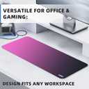 Large Gaming Mouse Pad 31.5 x 11.8 in, Extended Desk Mat for Keyboard and Mouse, Non-Slip Rubber Base, Smooth Waterproof Surface, Stitched Edges, Black Mousepad for Office & Home,Black-Pink