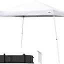 Canopy V Series 12 by 12 Foot Outdoor Shade Instant Canopy Kit with Steel Frame and 150D Polyester Canopy Top, 3 Leg Height Settings, White (12x12)