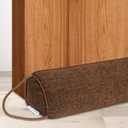 NABOWAN 38" Weighted Under Door Draft Stopper -Triangular Door Draft Blocker with Hook Loops for Easy Install, Save Energy, Home Room Essentials (Dark Brown)