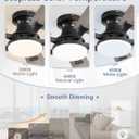 ZMISHIBO 52 Inch Ceiling Fan with Light, App&Remote Control, Flush Mount Low Profile, Dimmable 20W LED Light, Quiet Reversible Motor for Bedroom, Living Room, Apartment, Black