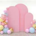 Babenest Dusty Pink Wedding Arch Cover Set of 3, Spandex Fitted Arch Backdrop Cover for Photo, Round Top Chiara Stand Cover for Party Birthday Baby Shower Background Decoration5FT/6.6FT/7.2FT