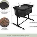 KoolerThings 3 in 1 Baby Bassinet, Bedside Sleeper, & Playpen, Easy Folding Portable Crib (Black)- KoolaBaby (Mesh Bassinet), 33x20x33