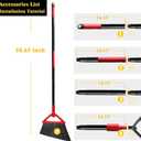Heavy Duty Angle Broom, 3 Pack Longer Commercial Brooms, Swipe Brooms for Sweeping Indoor Outdoor, Perfect Red Broom of Kitchen, Garage, House, Restaurant