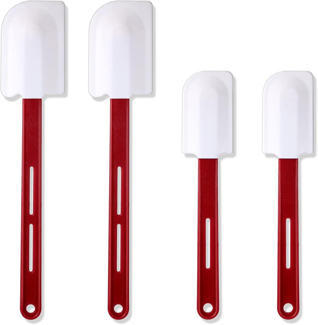 Norme 4 Pcs High Temp Silicone Spatulas Heat Resistant Rubber Spatula Commercial Silicone Scraper with Handle for Kitchen Cook Baking Mixing Utensil, Dishwasher Safe (10 Inch,14 Inch)