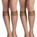Hanes Silk Reflections Women's Sheer Toe Silky Sheer Knee-High Stockings