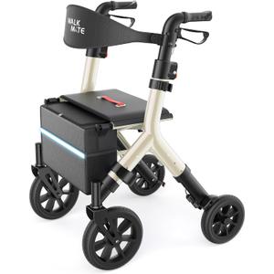 WALK MATE Rollator Walker for Seniors with Seat for 5.3~7ft Tall