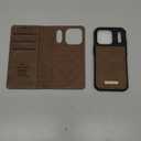 Wallet Case for iPhone 17 Pro Compatible with MagSafe, 2-in-1 PU Leather Flip RFID Blocking Card Holder Stand Shockproof Magnetic Detachable Cover for iPhone 17 Pro Case 6.3", Brown