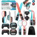 Switch 2 Sports Accessories, Wodbymat 25 in 1 Sports Bundle for Nintendo Switch 2 with 2 Tennis accessories 2 Grip Handle 2 Steering Wheels 2 Bowling ball grip 2 Sword accessory Shared 2 grip 2 Golf accessories 2 Binding tape 2 Wrist strap 2 Lanyard