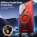 Camera Stand Case for Galaxy S25 Ultra, [Compatible with MagSafe][Lens Cover] 2024 Version Military Grade Protective Soft Case for Samsung Galaxy S25 Ultra 6.86" Men Women, Red