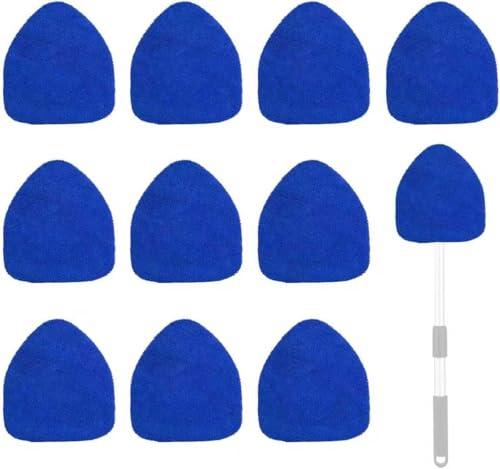 Yungeln Car Windshield Cleaner Tool Bonnets, Microfiber Cleaning Cloth for Windshield Cleaning Tool, Interior Auto Window Cleaner Washing Pads Replaceable Fit 6.5” Plate (Not Included Tool)