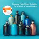 2 x 2PCS Propane Tank Holder, Propane Tank Mount, Excellent Quality ABS Gas Cylinder Holder with Screws and Safety Chain Supported 4"-12", Suitable for All Kinds of Gas cylindersOrange
