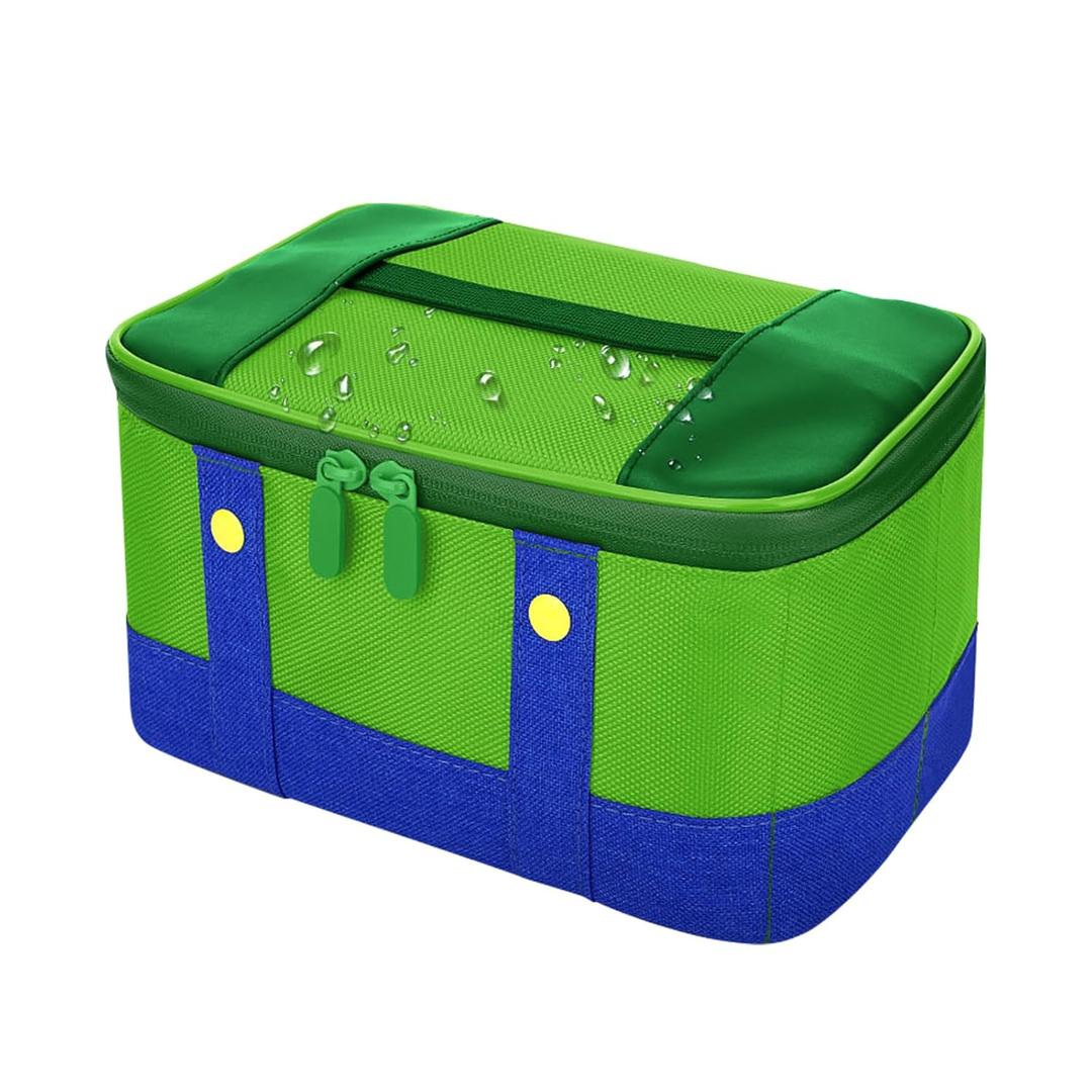 Vadaxx Cute Switch Carry Case for Nintendo Switch/Lite/OLED, Portable Soft Shell Waterproof Protective Storage Travel Carrying Case Messenger Bag Oxford for NS SD Console Dock JoyCons Accessories (Green)