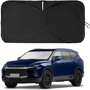 for Chevy Car Equinox 2005-2017 Windshield Sunshade Foldable Sun Shield, Front Window Shade for Chevy Silverado Traverse Tahoe Custom Fit Sun Visor Accessories Protector 210T Reflective Cover Block UV
