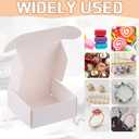 Yinkin 200 Pcs Small Kraft Paper Gift Boxes in Bulk 2.16'' x 2.16'' x 0.98'' Ornaments Mini Cardboard Boxes with Lid for Favor Earring Jewelry Bracelet(White Color)