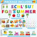 School's Out for Summer Decorations Include Summer Theme Banner Hanging Swirls Honeycomb Centerpieces End of School Year Party Decorations for Schools Classroom Summers Vacation Celebration Decor