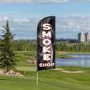 Smoke Feather Flag for Business Advertising 6 FT Swooper Flag for Storefronts Retailers Shops Food Trucks Events and Fairs (Flagpole Not Included)