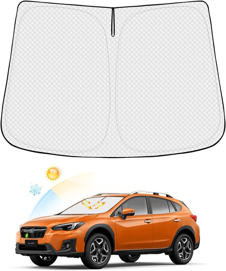 Windshield Sun Shade for Subaru Crosstrek 2018-2024 2025 Accessories Thicken 6-Layer Foldable Front Window Sunshade Cover Sun Visor Protector Block UV Rays, Keep Vehicle Cool