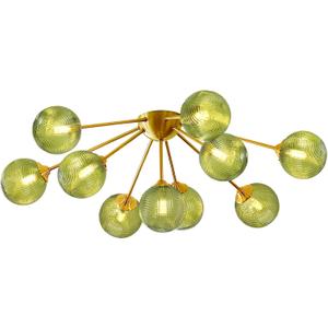 10-Light Gold Sputnik Chandelier, Mid Century Modern Ceiling Light, 31 inches x 11 inches x 11 inches