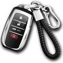 Compatible with Toyota Key Fob Cover with keychain,Key Shell Case for 2025 Camry 2021-2025 Venza,RAV4 Prime,Sienna, 2019-2025 Land Cruiser,Fortuner,Mirai, 2023-2025 Highlander,Prius,Collora-Silver