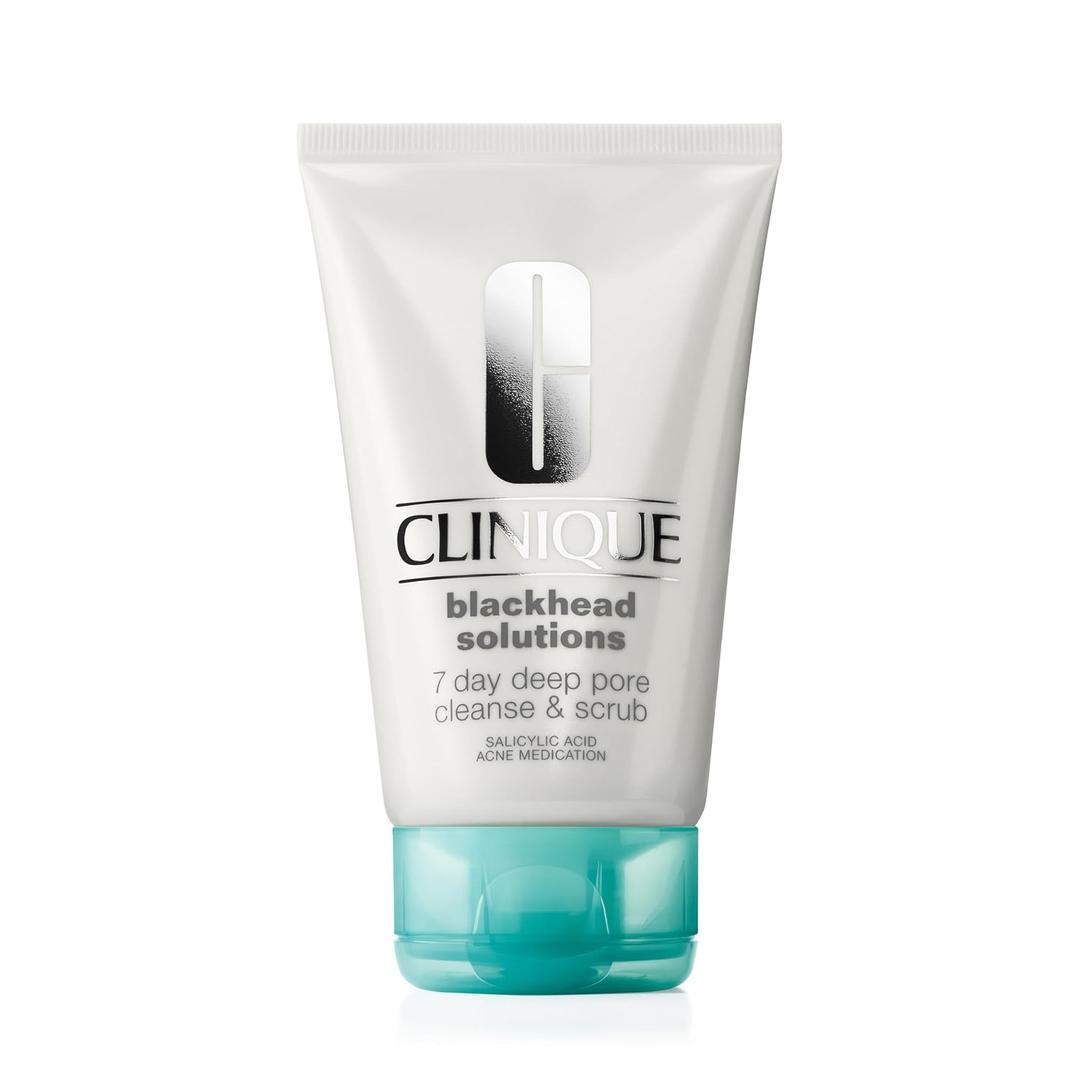 2 x Clinique Blackhead Solutions 7 Day Deep Pore Cleanse & Scrub, Daily Face Cleanser Facial Scrub With Salicylic Acid + Vitamin E For All Skin Types, 4.2 Fl Oz