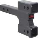 TOPTOW Trailer Dual Hitch Extender Adapter with 2 & 4-inch Riser/Drop, 2" Receiver, 2-inch Solid Shank, 10000lbs Capacity